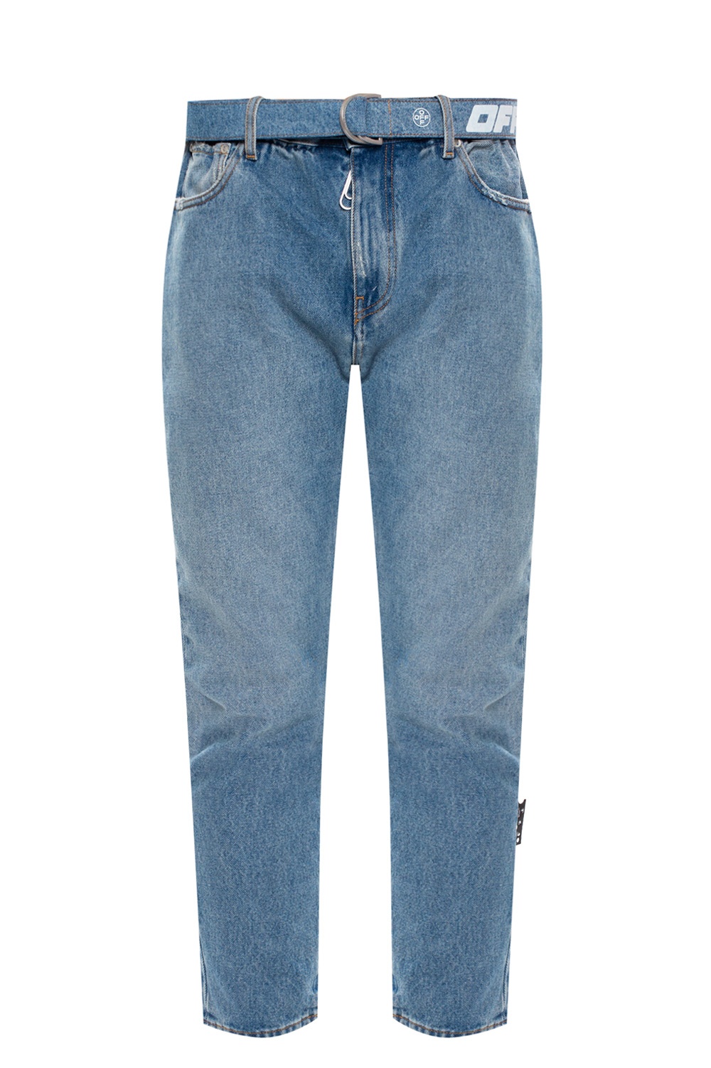 Off-White Ripped Knee Wash Jennifer Cropped Jeans